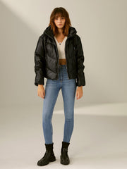 Cropped Puffer Jacket with Hood