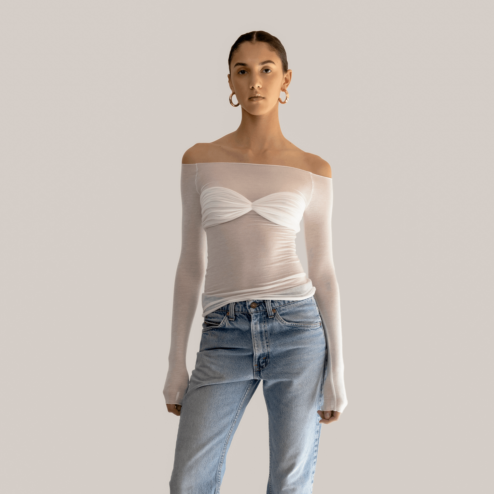 Nostalgic Romance Mesh Off Shoulder Top