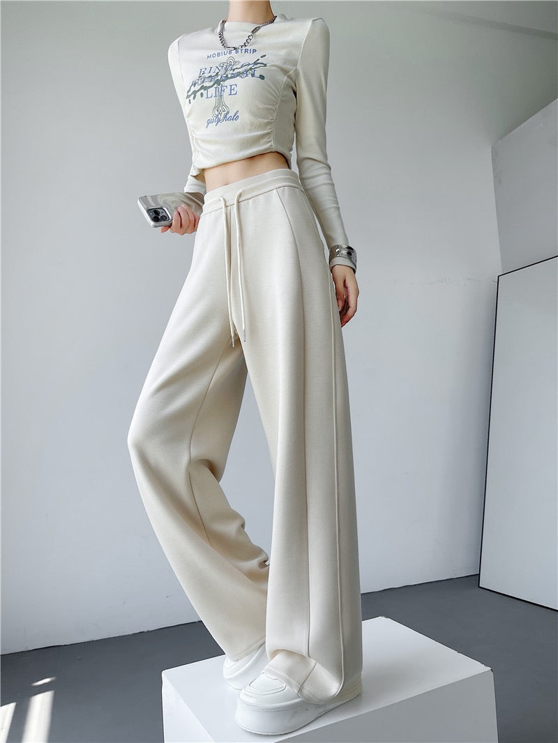 Challenge Accepted Pleat Wide Leg Sweatpants