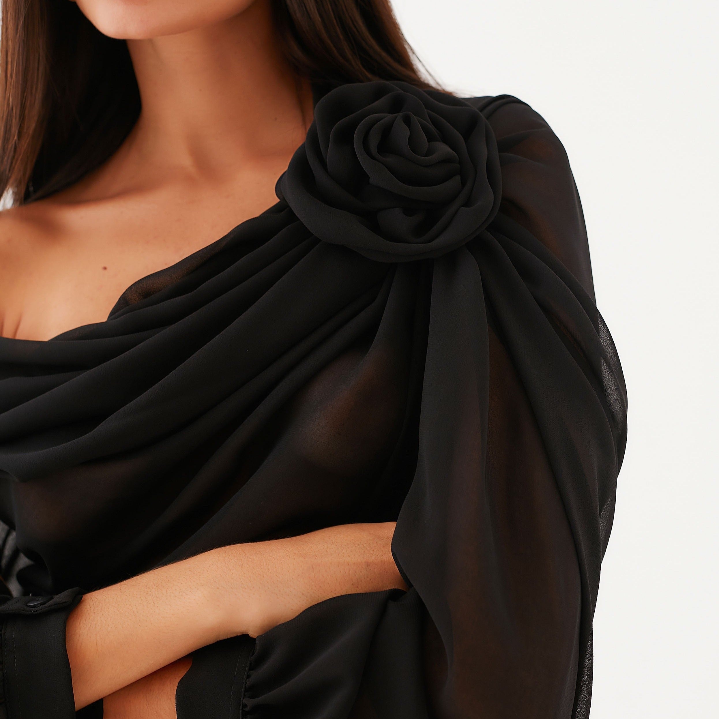 Fabulous Fluidity Asymmetrical Draped Blouse