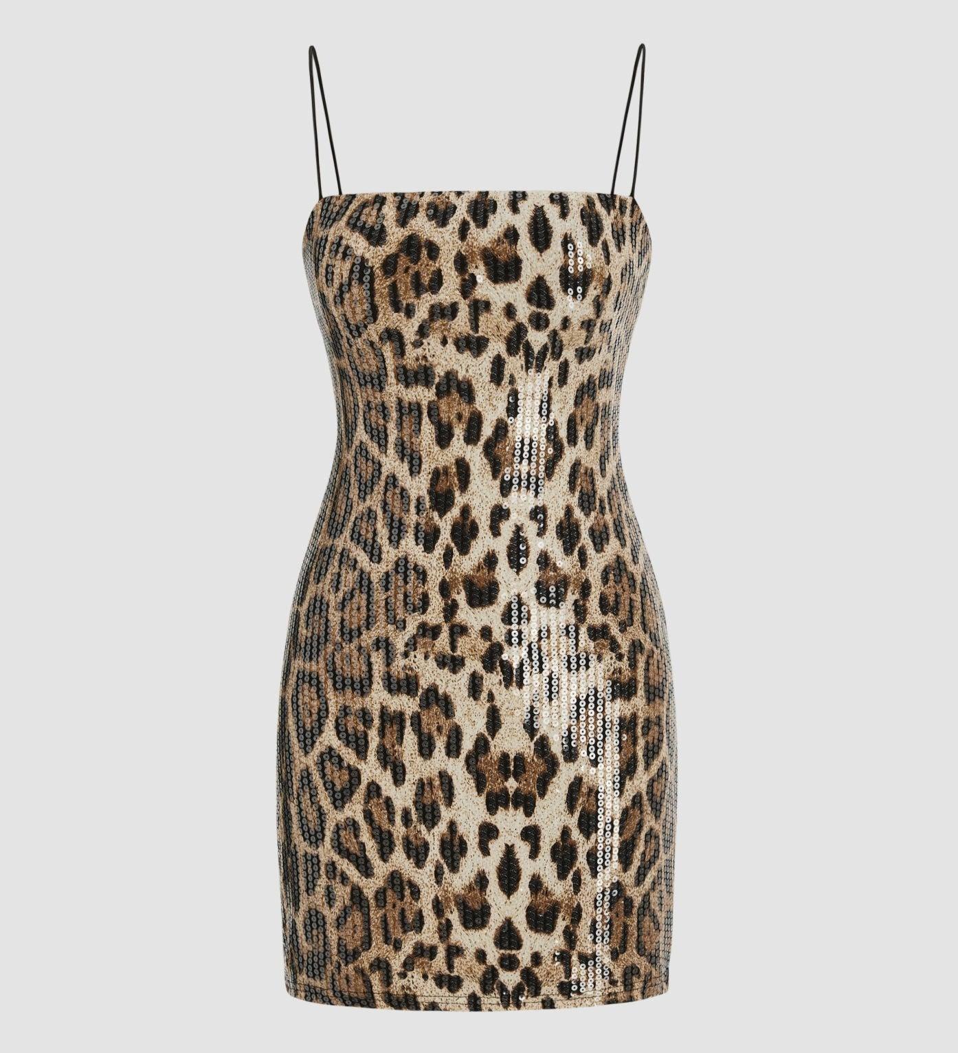 Prepared for Anything Sequin Leopard Print Mini Dress