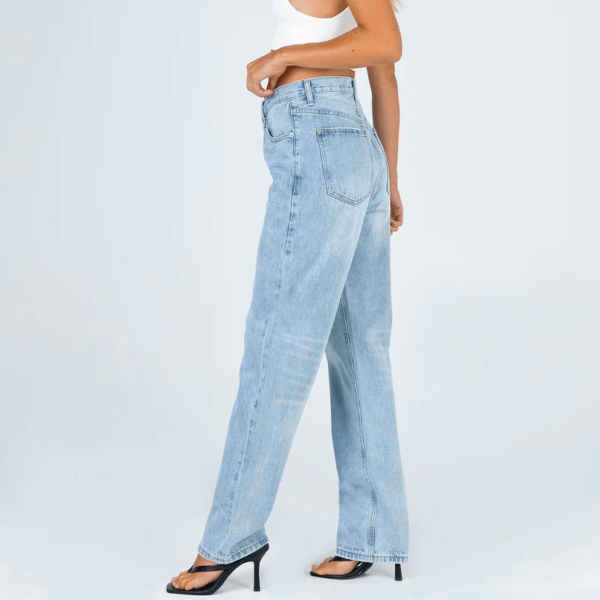 Secret To Share Asymmetric Straight Leg Jeans