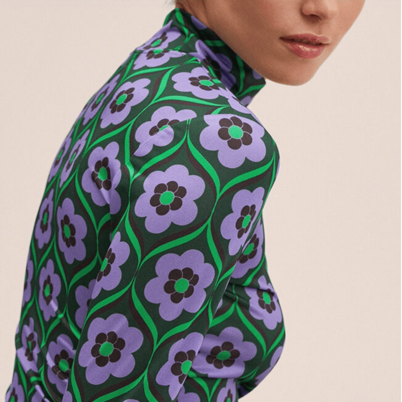 Her Own Muse Floral Printed Turtleneck Top