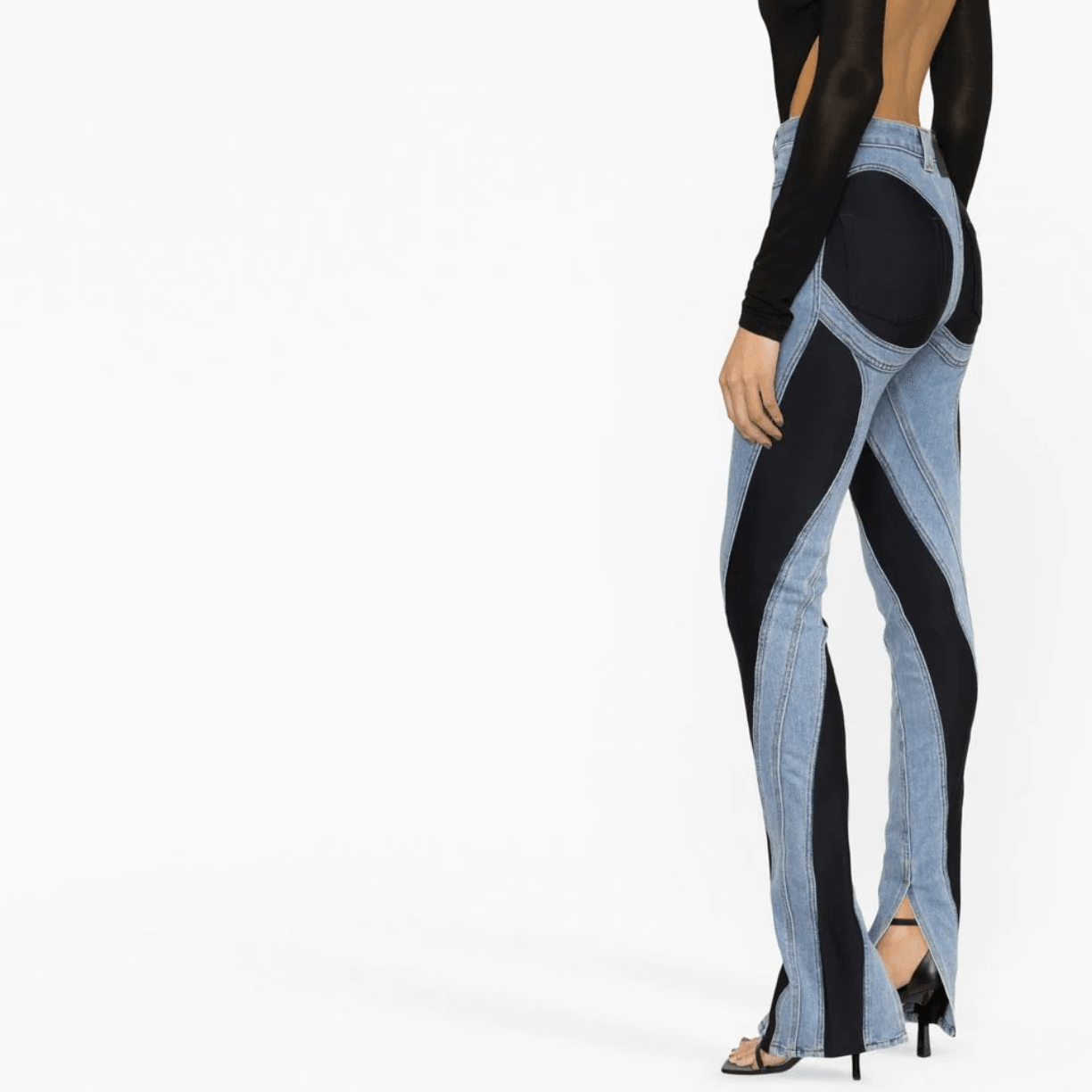 Call Me Later Two-Tone High Waist Jeans