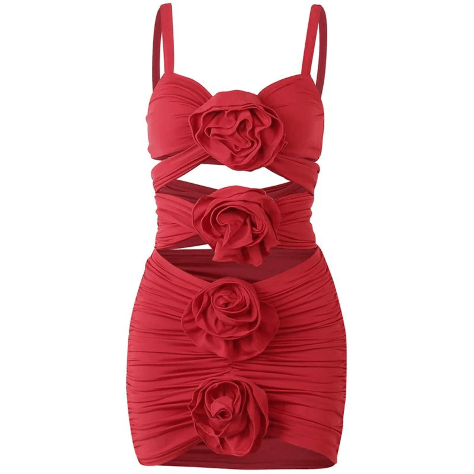 Happiest Cutout Embellished Ruched Mini Dress