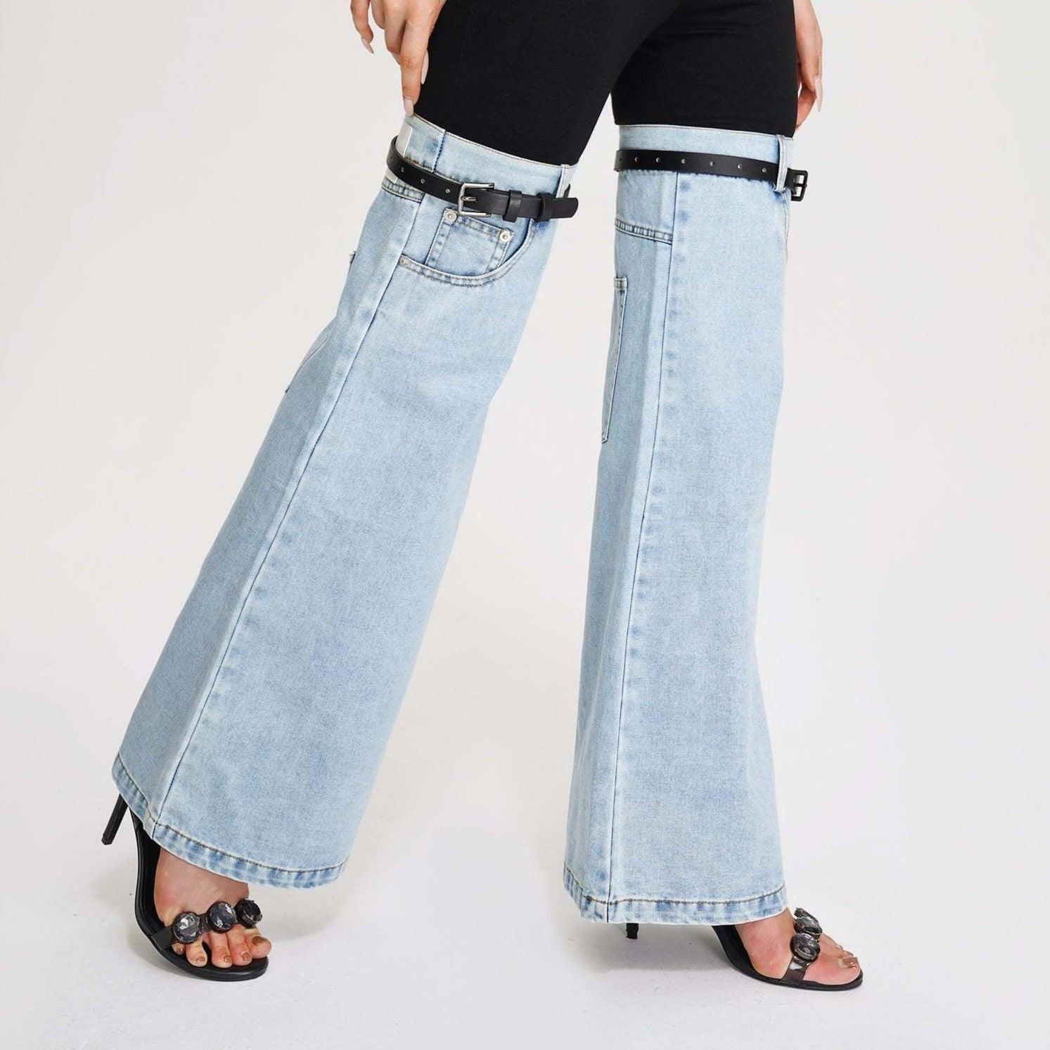 City Elegance Denim Hybrid Flare Pants