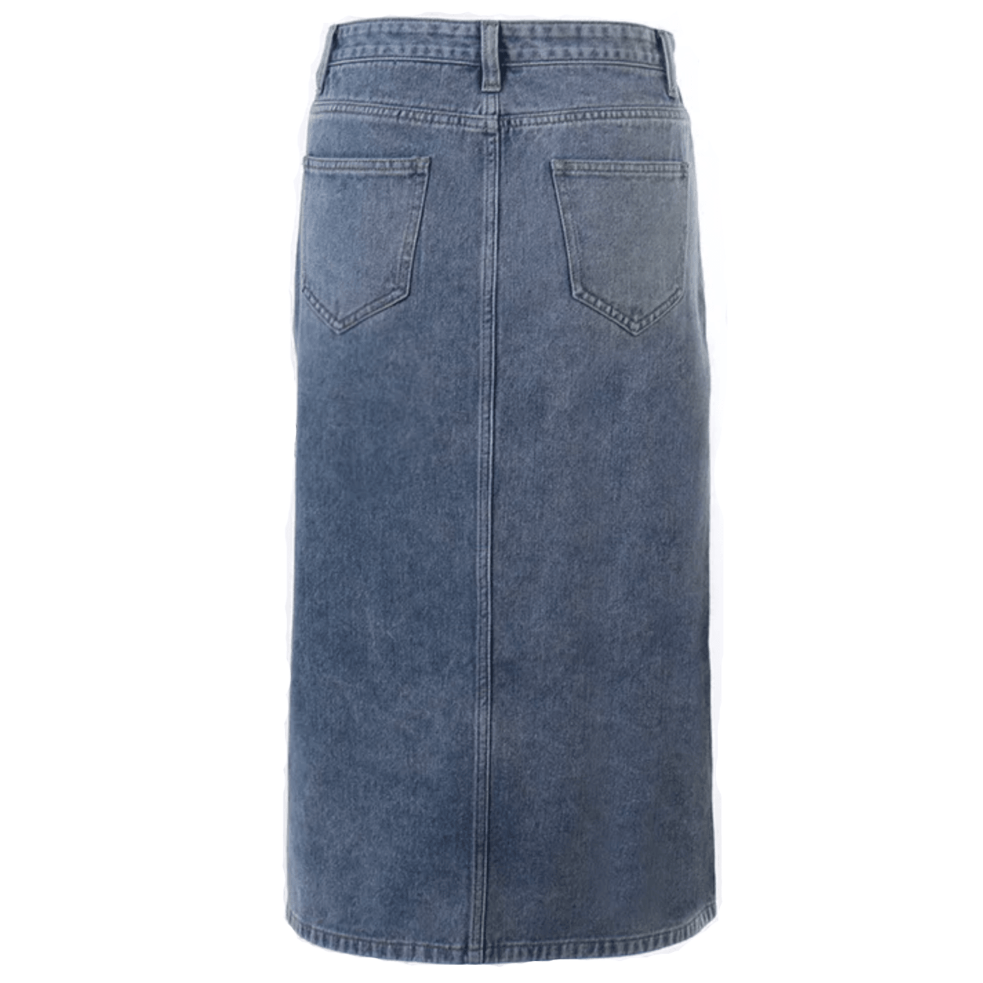 Denim Fortune High Waist Slit Midi Skirt