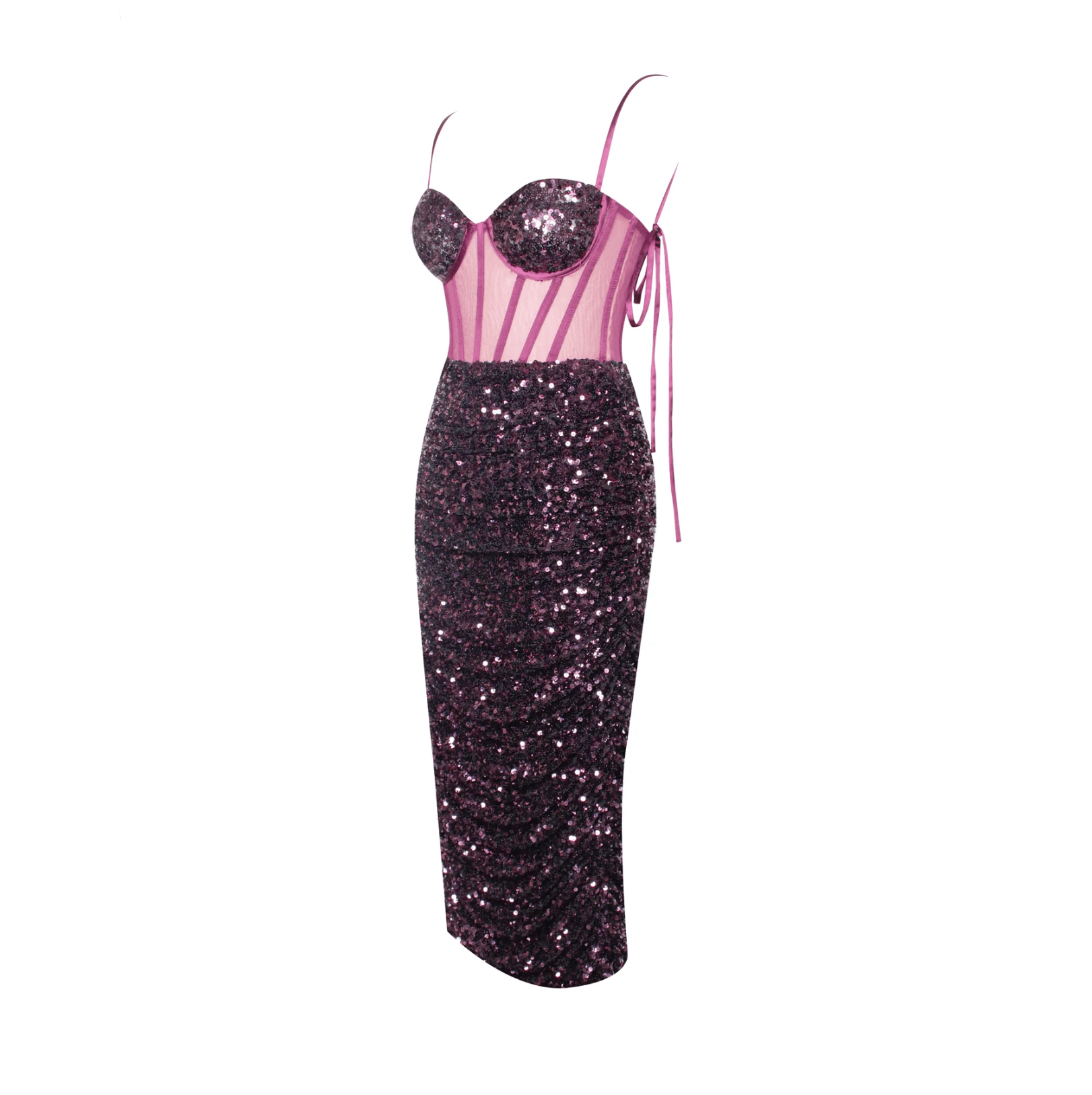 Darling Star Sequined Corset Midi Dress