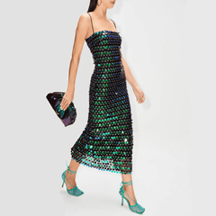 Attention Hologram Sequin Midi Dress Attention