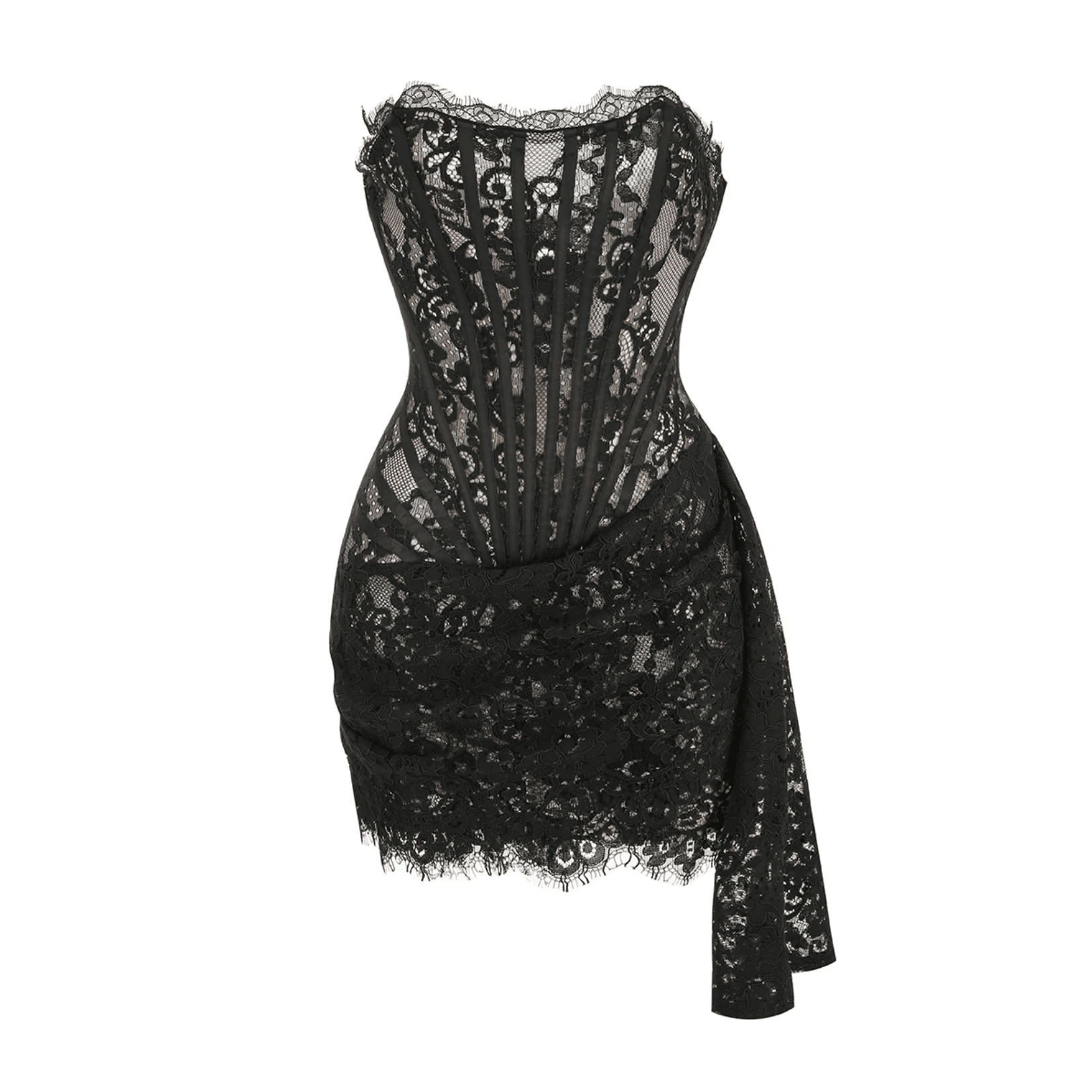 Sparks Of Attraction Corset Draped Mini Dress