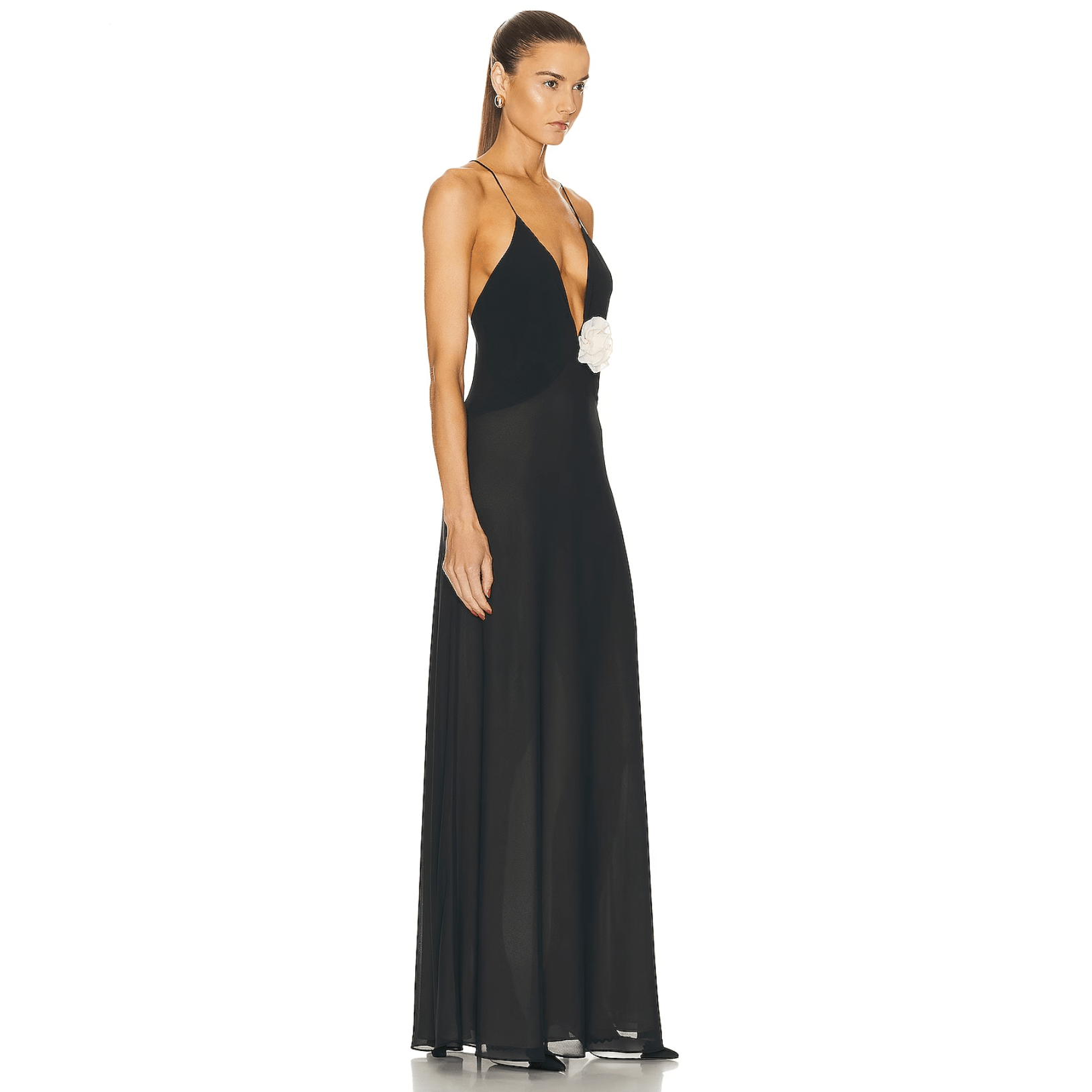 Flawless Fit Deep V-Neck Maxi Dress