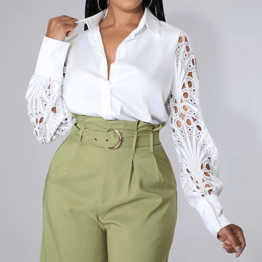 Full World Lace Satin Blouse