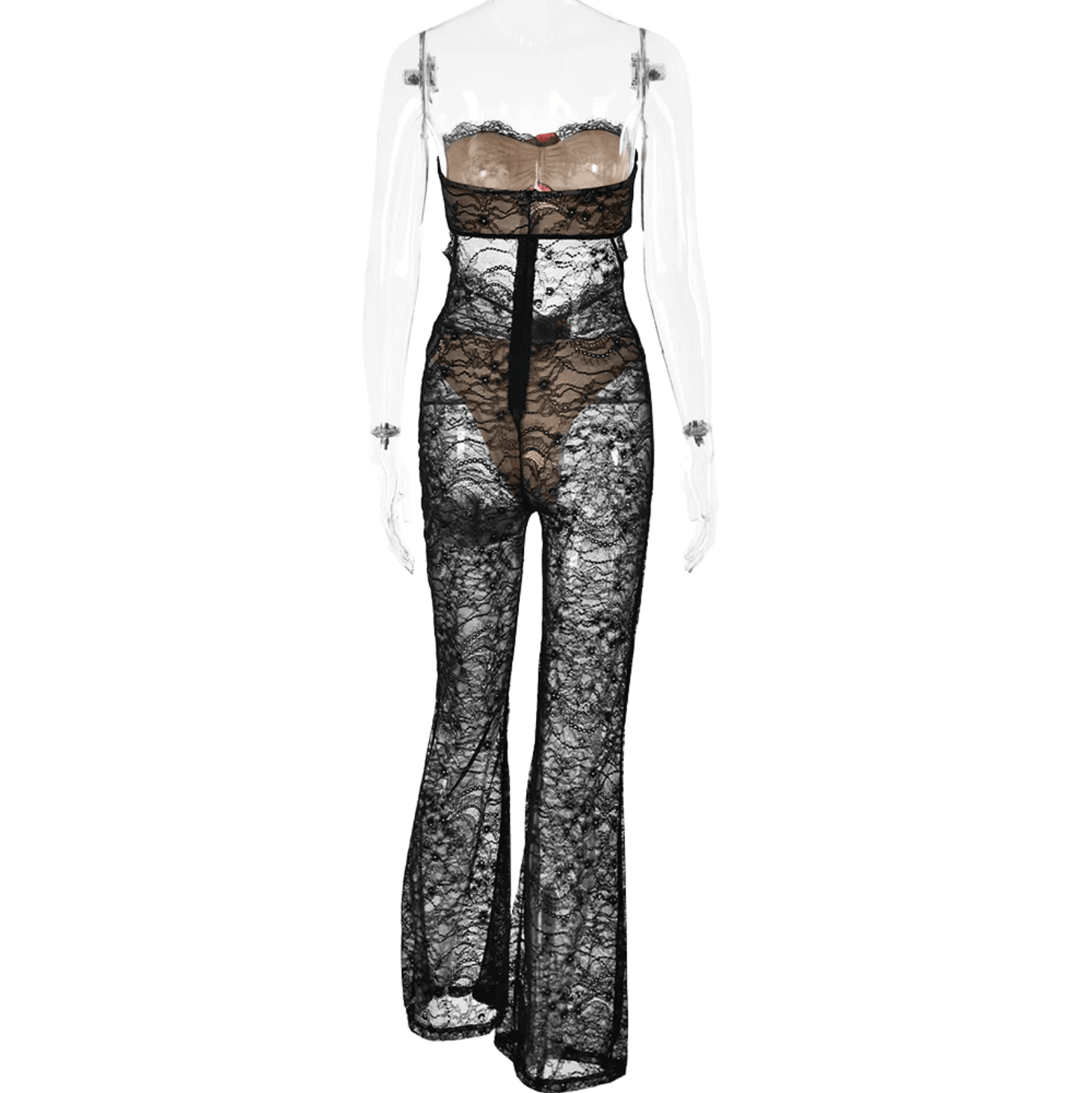 Affectionate Sensation Sheer Lace Cut-Out Jumpsuit