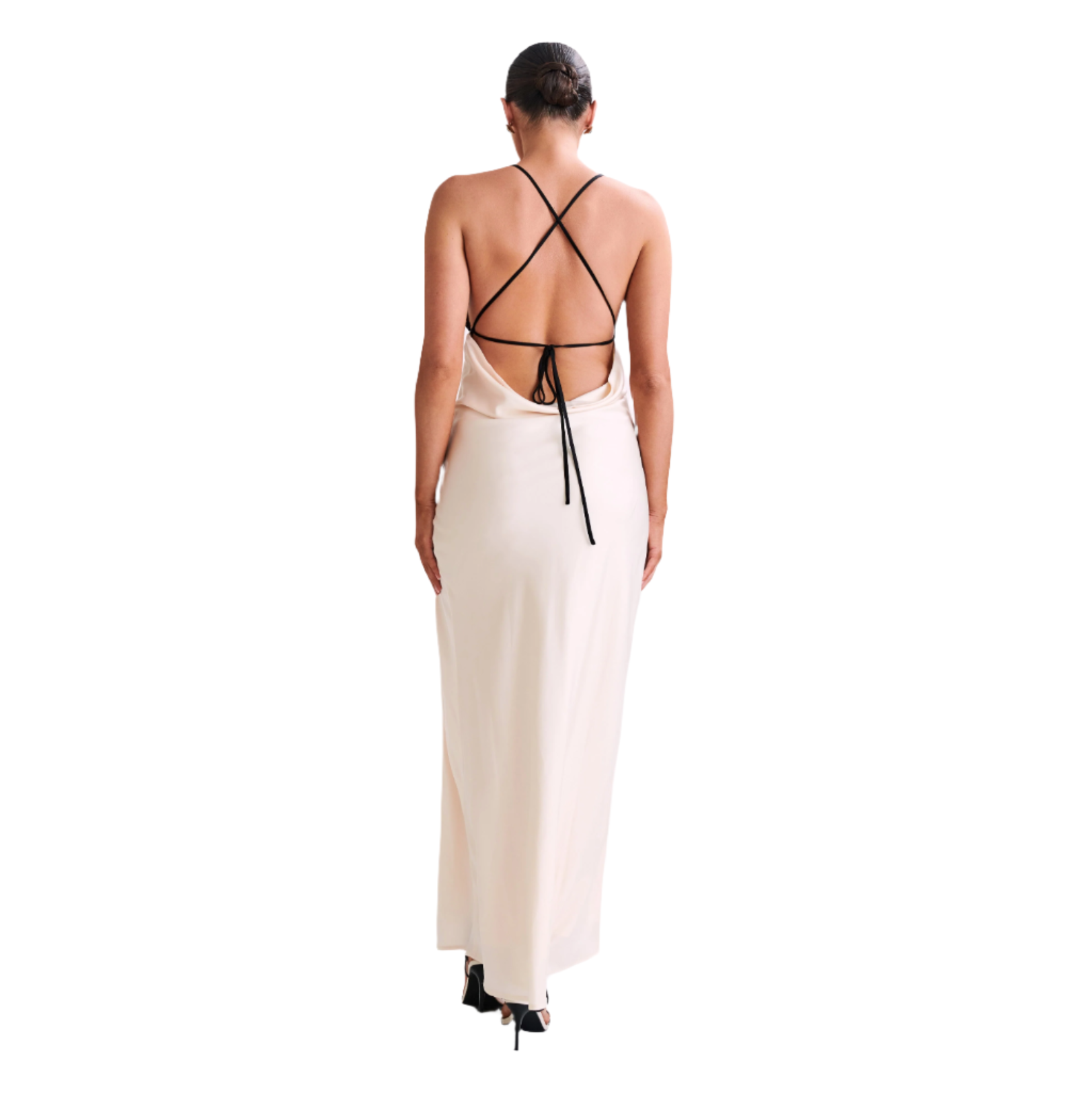 Heartline Satin Slip Lace Maxi Dress