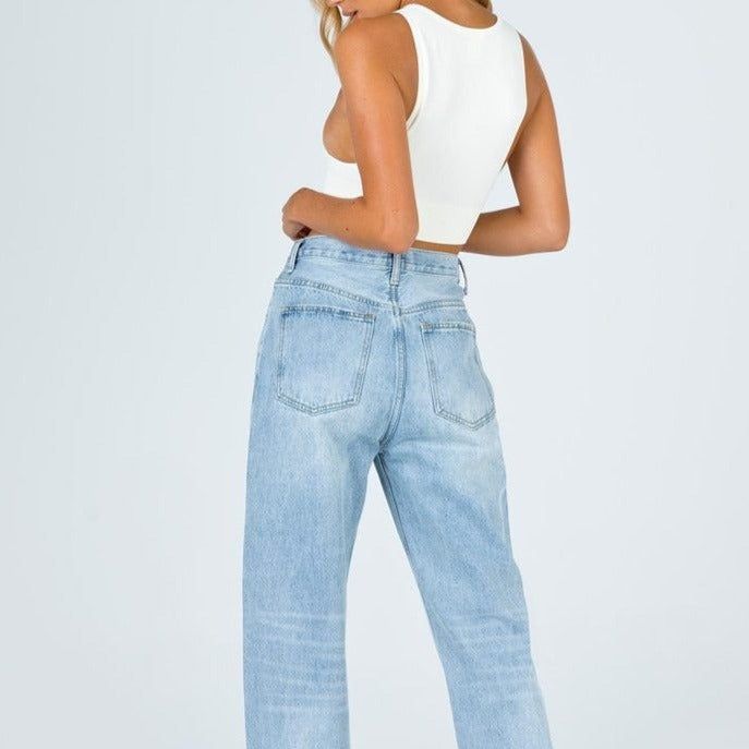 Secret To Share Asymmetric Straight Leg Jeans