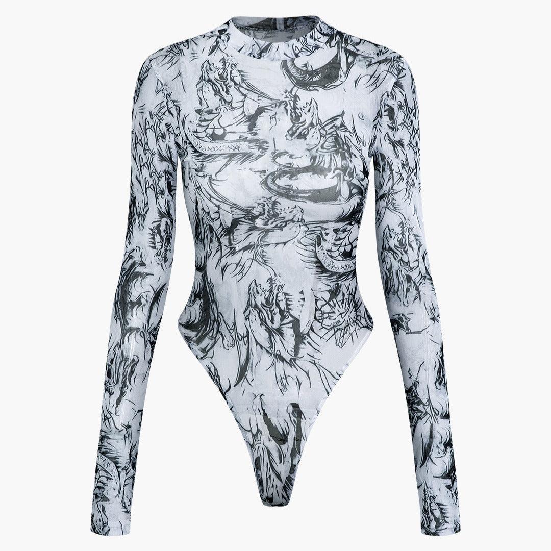 Singular Presence Long Sleeve Mesh Bodysuit