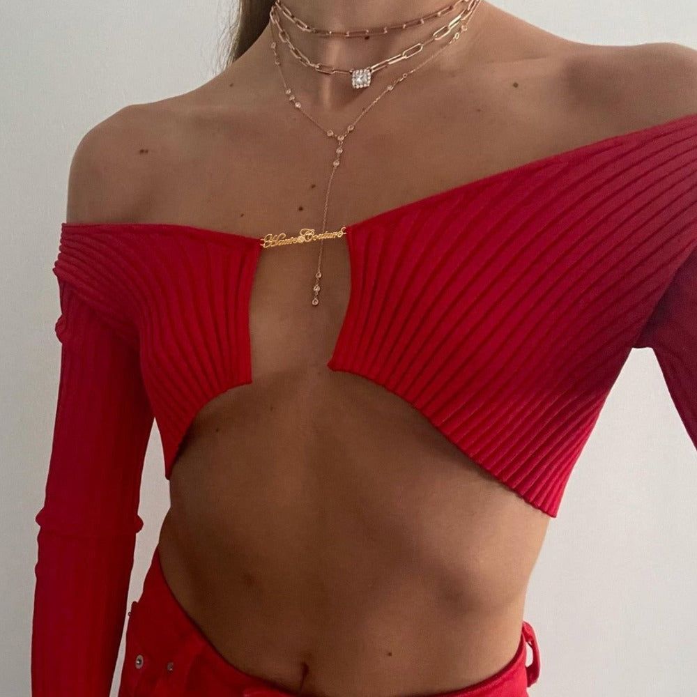 Ethereal Embrace Long Sleeve Ribbed Crop Top