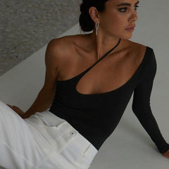 Artistic Creation Asymmetric One Shoulder Top