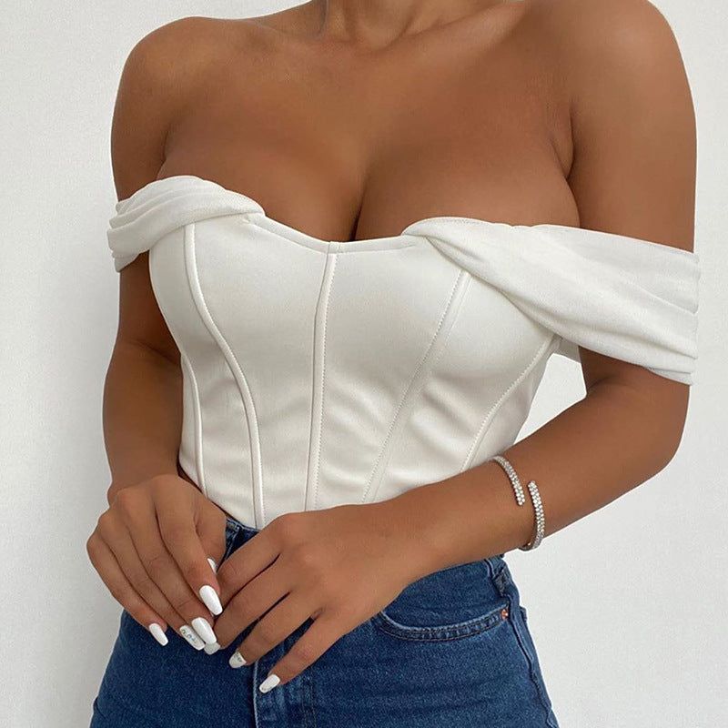 One Leather Off The Shoulders Corset Top