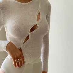 Love Woven Knitted Long Sleeve Top