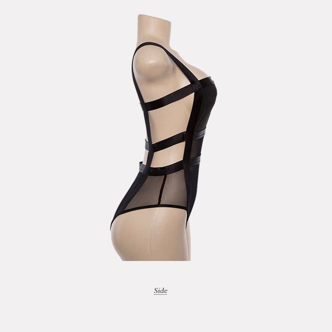 Back Is Tender Wide Strap Mesh Bodysuit