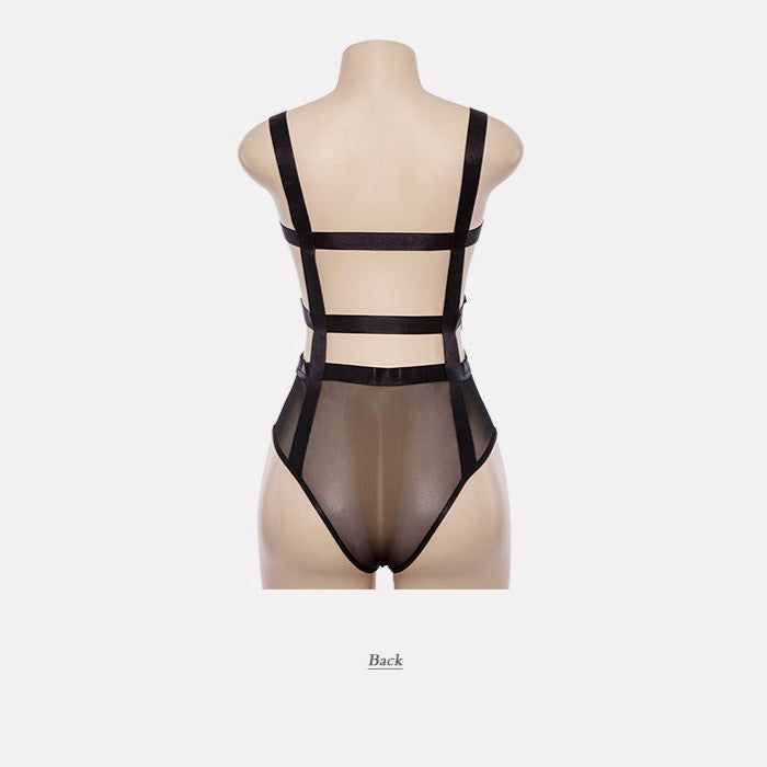 Back Is Tender Wide Strap Mesh Bodysuit