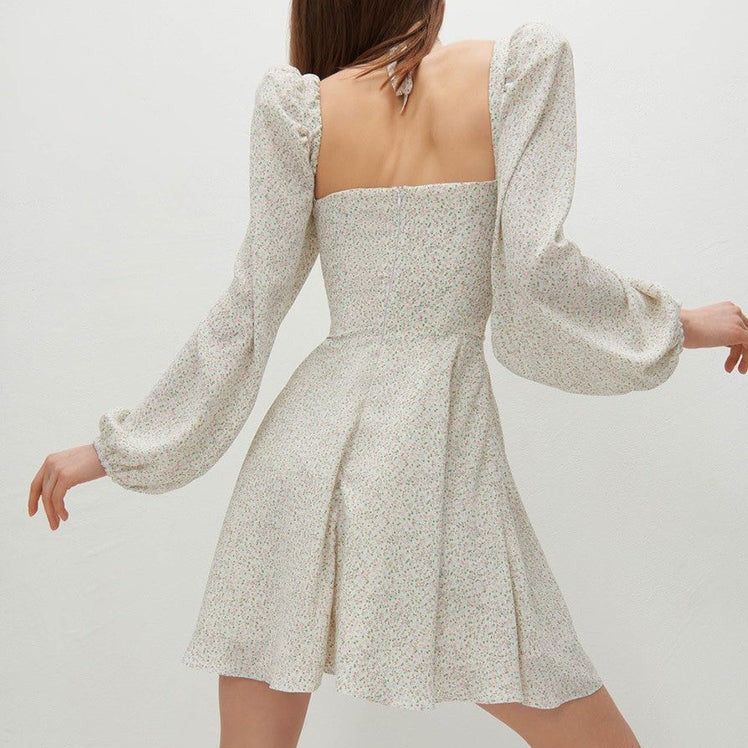 High Above The Clouds Puff Sleeve Mini Dress