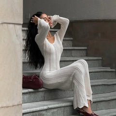 Luminara Knitted Long Sleeved Maxi Dress