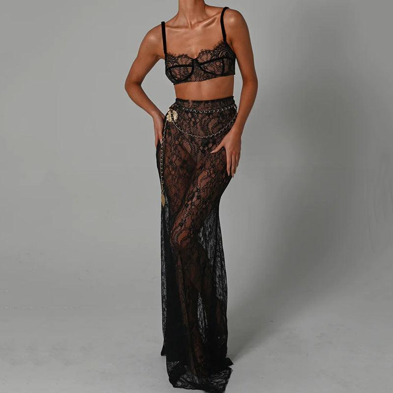 Evening Class Lace Maxi Skirt Set