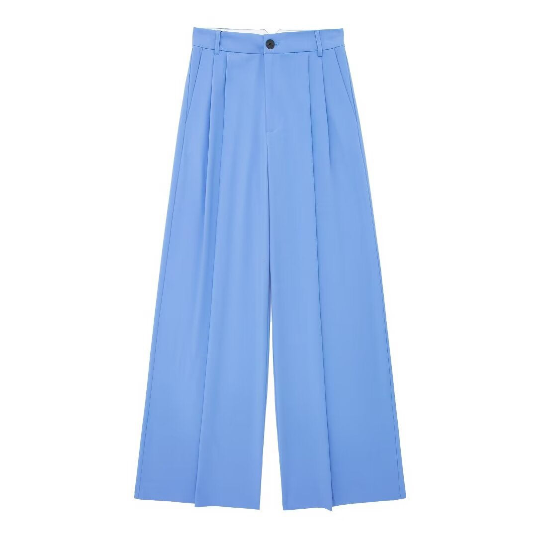 High Waisted Wide Leg Regular Fit Trousers