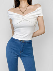 Twist Cap Sleeve Crop Top