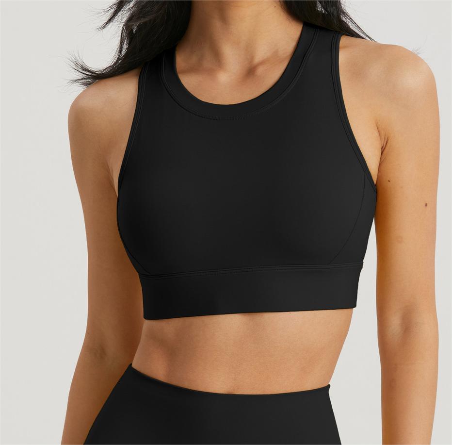 High Neck Racerback Cropped Tank Top