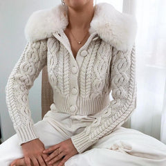 Smile Fantasy Faux Fur Knitted Cardigan