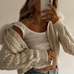 Smile Fantasy Faux Fur Knitted Cardigan