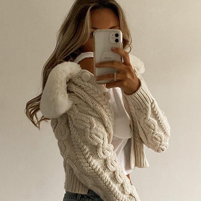 Smile Fantasy Faux Fur Knitted Cardigan