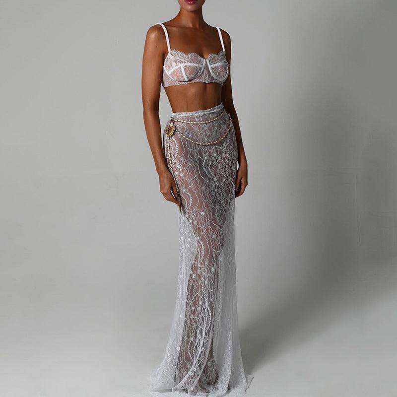 Evening Class Lace Maxi Skirt Set