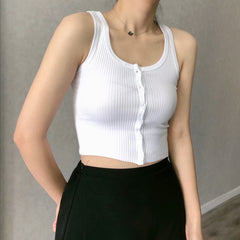 Leisure Button Down Crop Vest