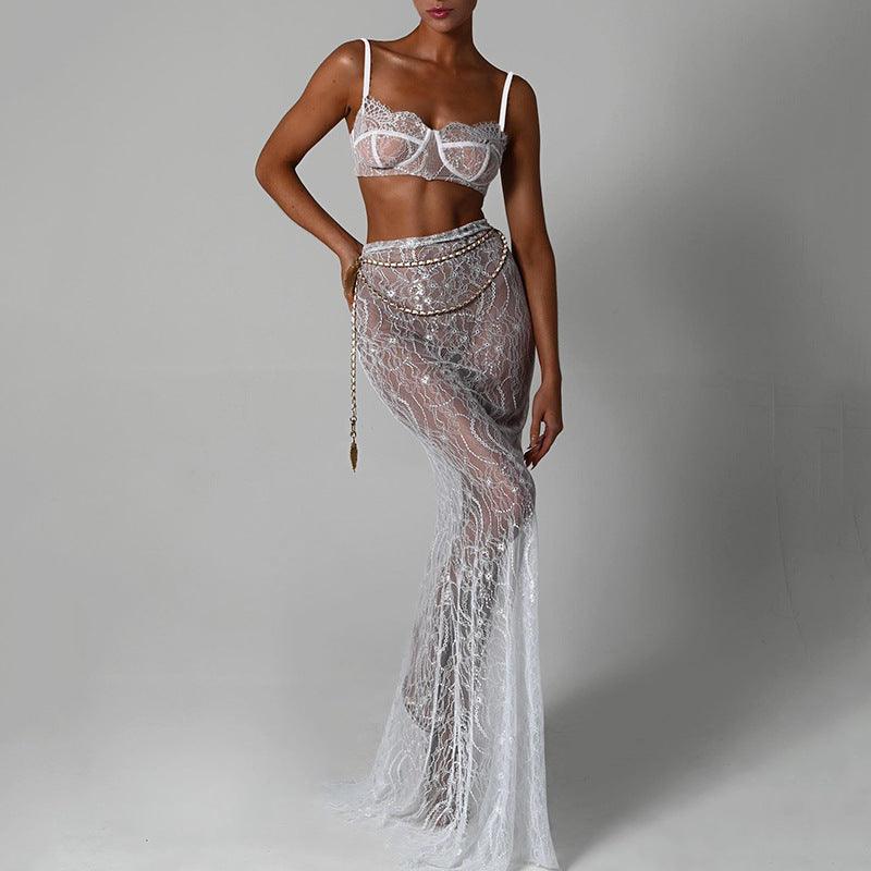 Evening Class Lace Maxi Skirt Set