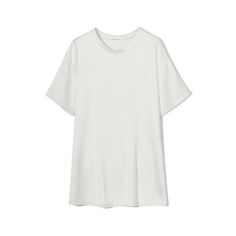 Ladylike Oversized Satin T-shirt