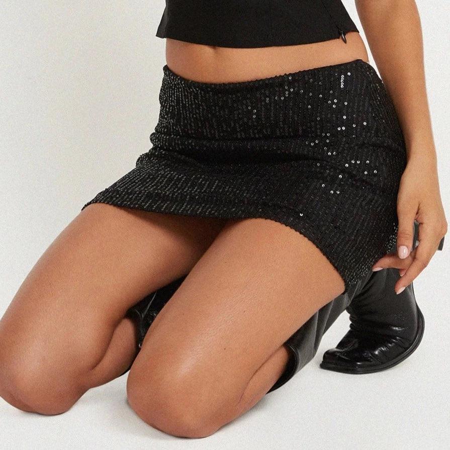 Exclusive Status Sequin Mini Skirt