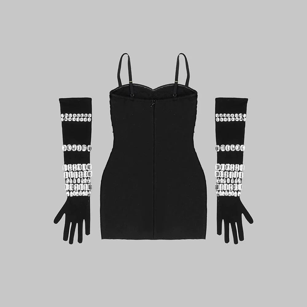 Channel Sultry Diamond Mini Dress With Gloves