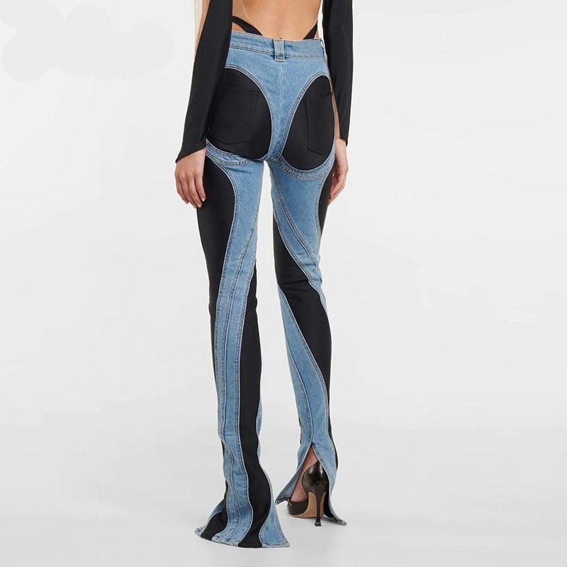 Call Me Later Two-Tone High Waist Jeans