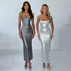 Love's Lexicon Metallic Maxi Dress