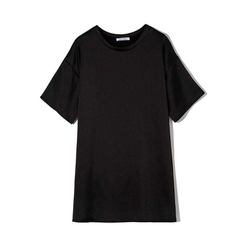 Ladylike Oversized Satin T-shirt