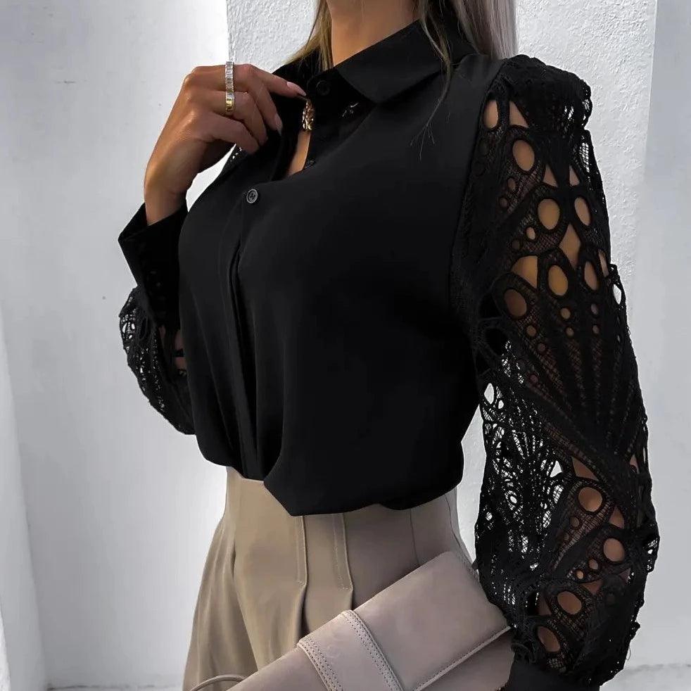 Full World Lace Satin Blouse