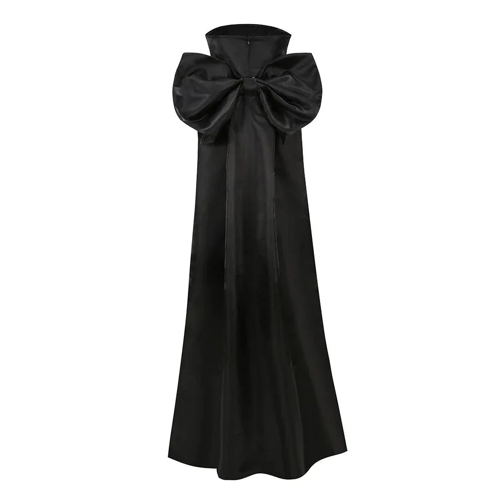 Beauty Of You Oversized Bow Satin Mini Dress