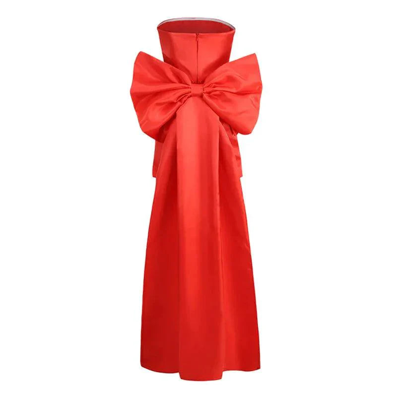 Beauty Of You Oversized Bow Satin Mini Dress