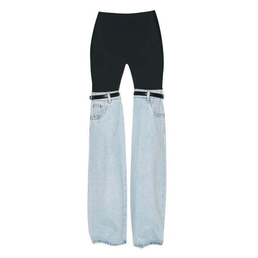 City Elegance Denim Hybrid Flare Pants