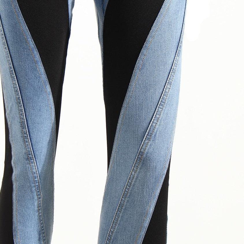 Call Me Later Two-Tone High Waist Jeans