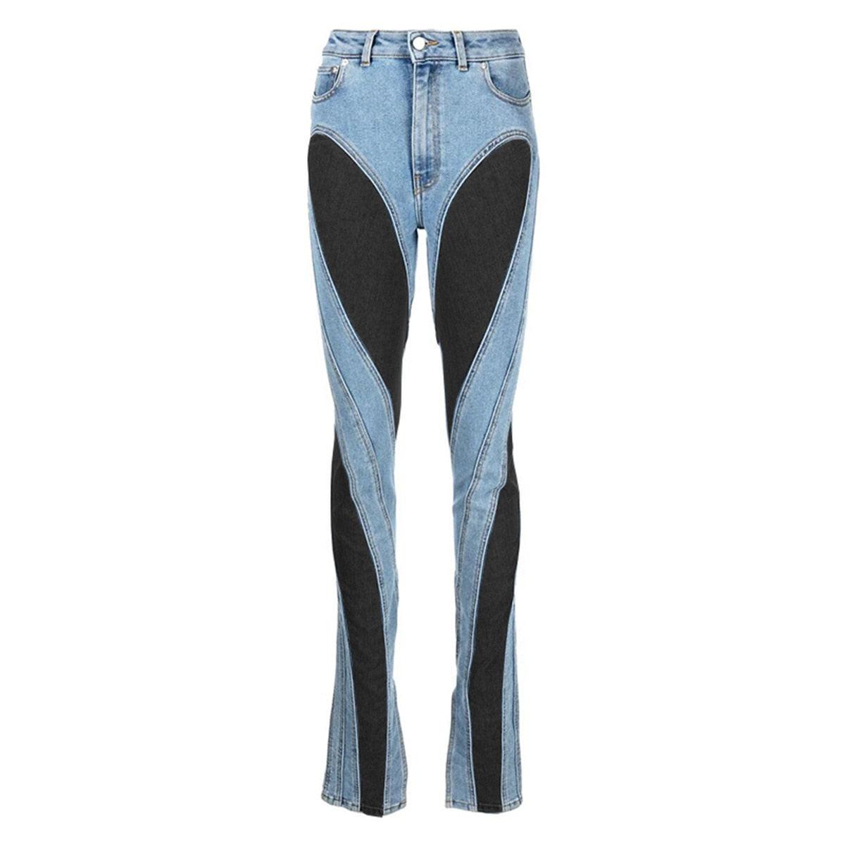 Call Me Later Two-Tone High Waist Jeans